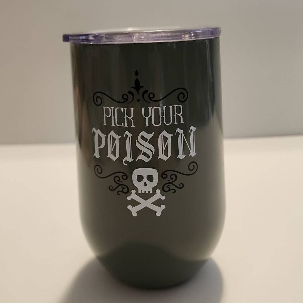 Zinny Double Walled Stainless Steel Goblet 16oz BPA Free NWT Gray in color with